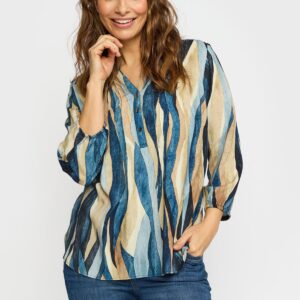 2Biz Dorte Blue Mix Bluse