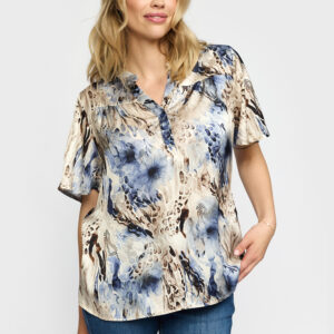 2Biz Amora Blue Leo Bluse